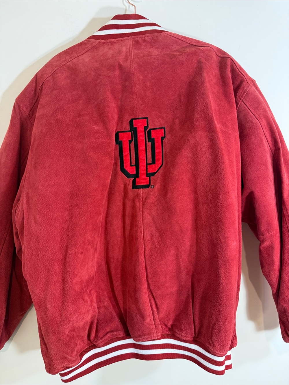 1990s Pro Player brand Indiana University Hoosiers suede leather varsity XL